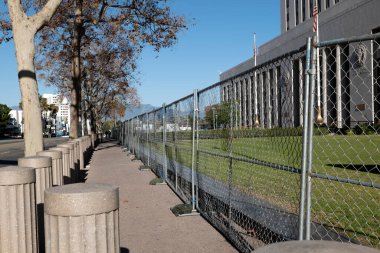 Los Angeles, CA USA - 10 Ocak 2021: Los Angeles Yüksek Mahkemesi BLM ayaklanmalarından sonra ve göreve başlamadan önce