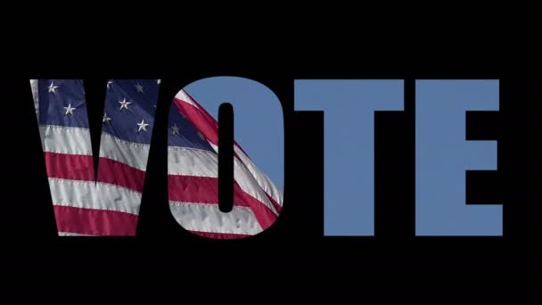 Патриотическое Послание Американским Флагом Призывающее Избирателей Голосовать Выборах — стоковое видео
