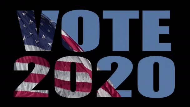 Patriotyczne Przesłanie Amerykańską Flagą Wzywające Wyborców Głosowania Wyborach 2020 — Wideo stockowe