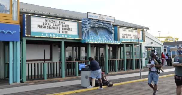 Santa Monica Usa Februar 2021 Kämpferisches Fischrestaurant Santa Monica Pier — Stockvideo