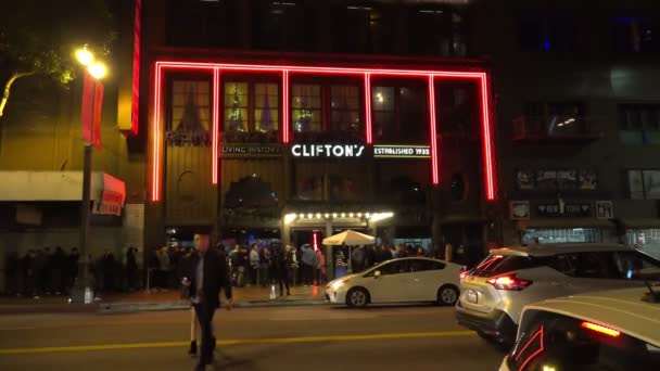 Los Angeles Usa September 2109 Beroemde Cliftons Cafetaria Het Centrum — Stockvideo