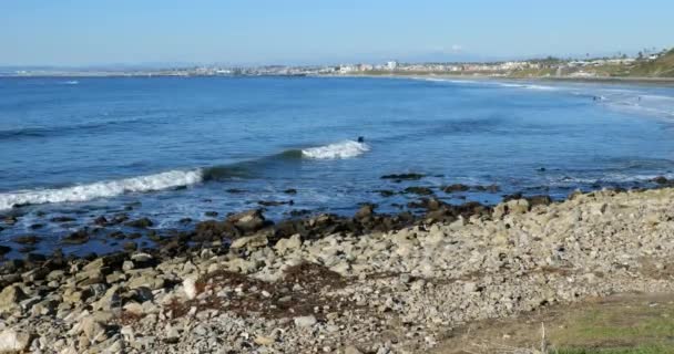 Costa Rochosa Bela Enseada Málaga Sul Califórnia — Vídeo de Stock