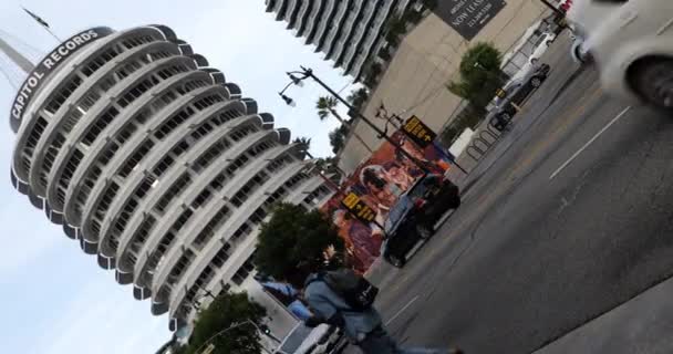 Hollywood Usa Dicembre 2020 Edificio Della Capitol Records Girato Con — Video Stock