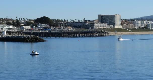 Motorboten Die Door King Harbor Zuid Californië Varen — Stockvideo