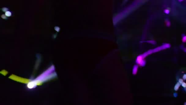 Silhouette Male Dancer Nightclub — Stock Video