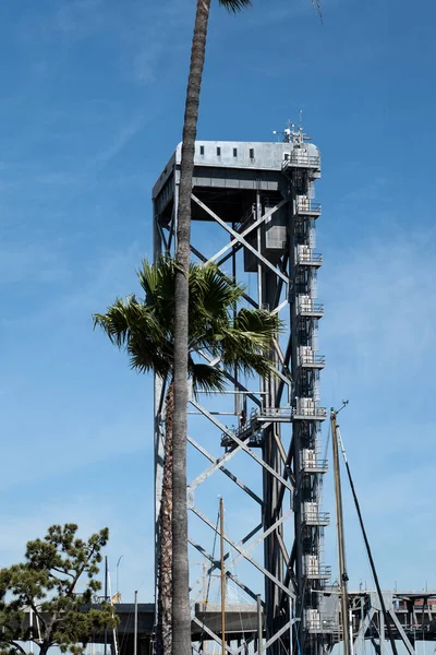 Een Van Torens Van Henry Ford Bridge Los Angeles Harbor — Stockfoto