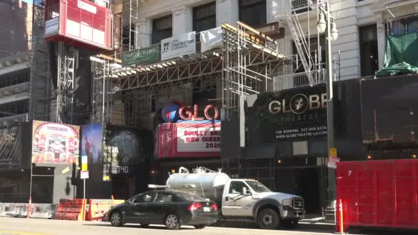 Los Angeles Januari 2020 Pembangunan Sekitar Teater Globe Yang Terkenal — Stok Video