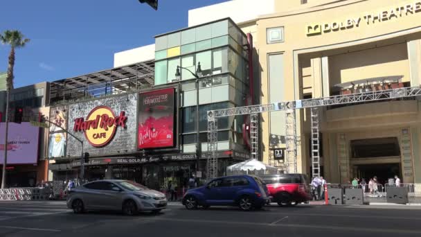 Hollywood Styczeń 2020 Przed Teatrem Dolby Hard Rock Cafe Przygotowywane — Wideo stockowe