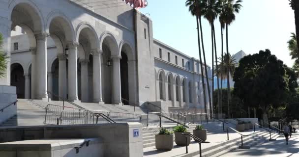 Los Angeles Usa Januari 2021 Los Angeles City Hall Nog — Stockvideo