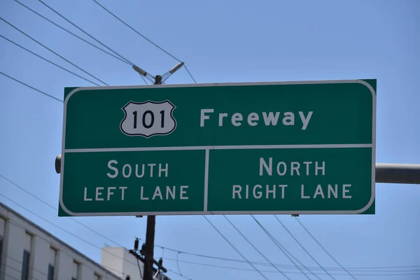 Freeway Sign Marking Entrance Hollywood Freeway Route 101 — Stock Photo, Image