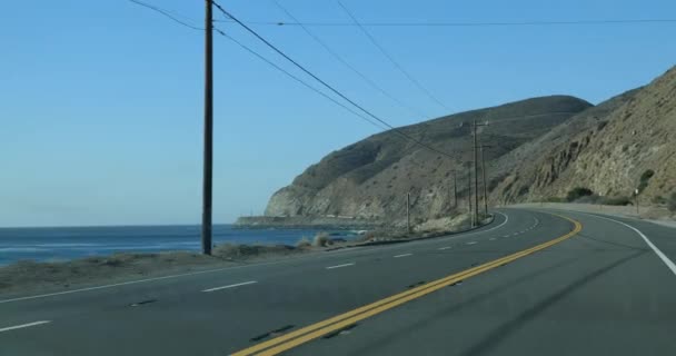 Проезд Шоссе Pacific Coast Highway Южной Калифорнии — стоковое видео
