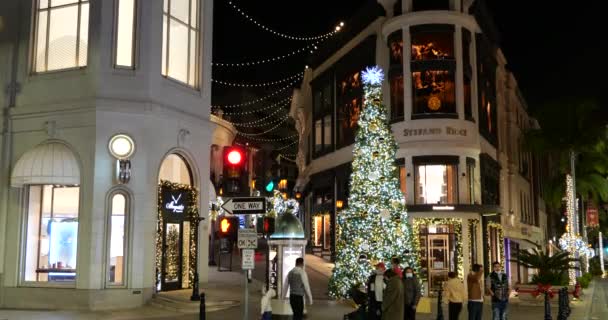 Beverly Hills Usa December 2020 Large Christmas Tree Ornamations Rodeo — 비디오