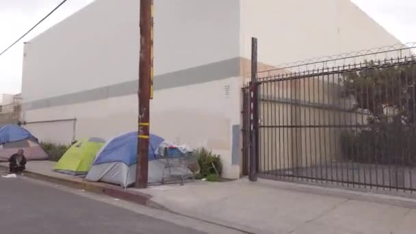 로스앤젤레스 Usa 2021 로스엔젤레스 중심가 스키드 Skid Row 노숙자 — 비디오