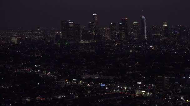 Los Angeles Skyline City Lights Night — Stock Video