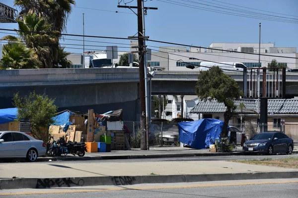 Los Angeles Usa Junio 2021 Refugios Madera Contrachapada Para Personas — Foto de Stock