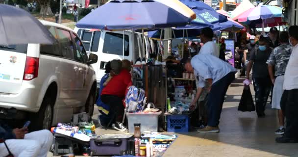 Los Angeles États Unis Juin 2021 Vendeurs Rue Devant Des — Video