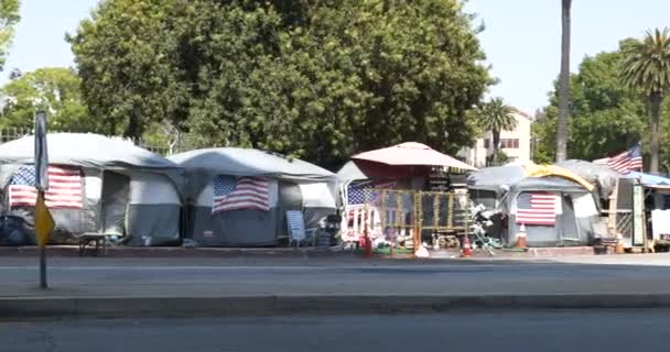 Los Angeles Usa Aprile 2021 Veterani Fila Los Angeles Accampamento — Video Stock