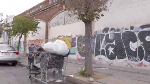 Los Angeles Usa Nisan 2021 Los Angeles Skid Row Bölgesinde — Stok video