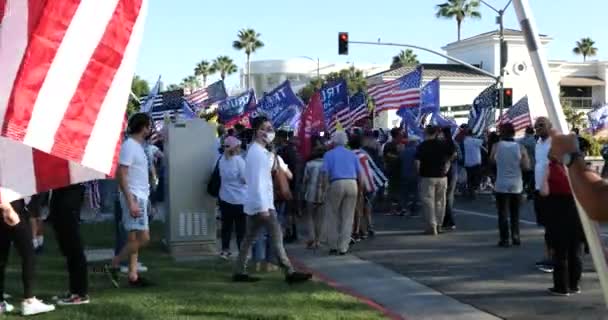 Beverly Hills Usa Października 2020 Tłumy Zwolenników Maga Donald Trump — Wideo stockowe