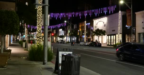 Beverly Hills Usa December 2020 Winkelgebied Ingericht Voor Kerstmis Maar — Stockvideo