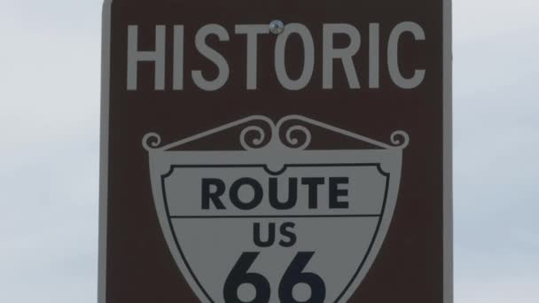 Historic Route Road Sign — Stock Video