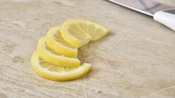 Lemon Slices Appearing Counter Stop Motion Animation — Stock Video