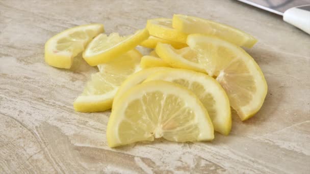 Lemon Slices Disappearing Counter Stop Motion Animation — Stock Video