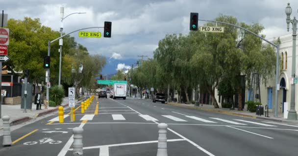 Los Angeles Usa Μαρτιου 2020 Κεντρικός Δρόμος Που Φεύγει Από — Αρχείο Βίντεο