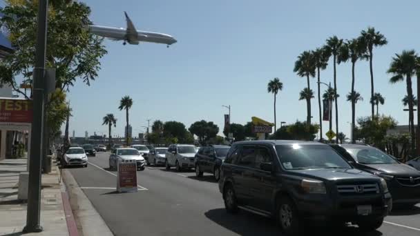 Лос Анджелес Штат Калифорния Сша Августа 2021 Года Посадка Самолета — стоковое видео
