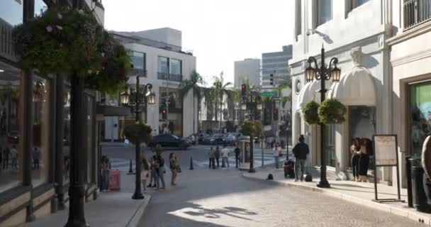 Beverly Hills Usa 2021 로데오 드라이브 Rodeo Drive 유럽의 거리에 — 비디오
