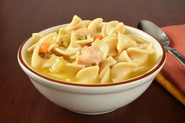Bowl of chicken noodle soup — Stock Photo, Image