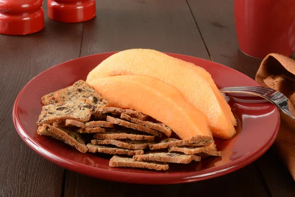 Cantaloupe com torrada — Fotografia de Stock