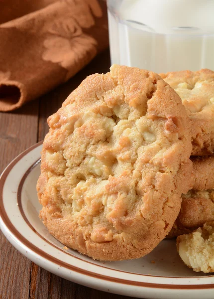 Galletas de nuez de macadamia primer plano —  Fotos de Stock