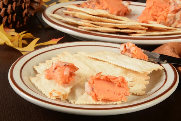 Vakantie kaas en crackers — Stockfoto