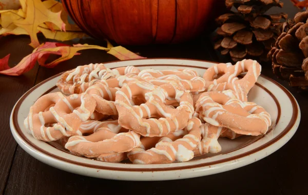 Pumpkin pie pretzels — Stock Photo, Image