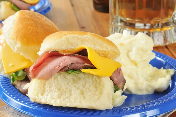 Roast beef slider close up — Stock Photo, Image