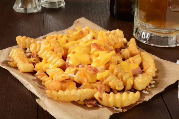 Bacon and cheese fries — Stock Photo, Image