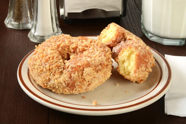 Cake donut with milk — Stock Photo, Image