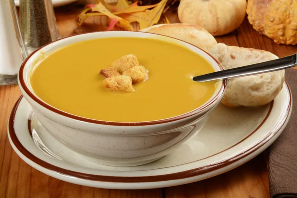 Butternut squash soup — Stock Photo, Image