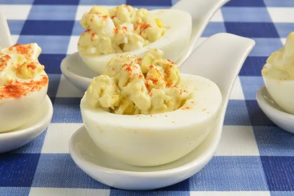 Closeup of deviled eggs — Stock Photo, Image