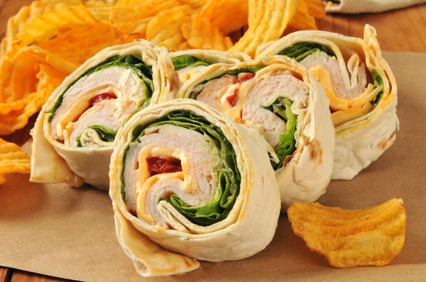 Sandwich enveloppant de dinde — Photo