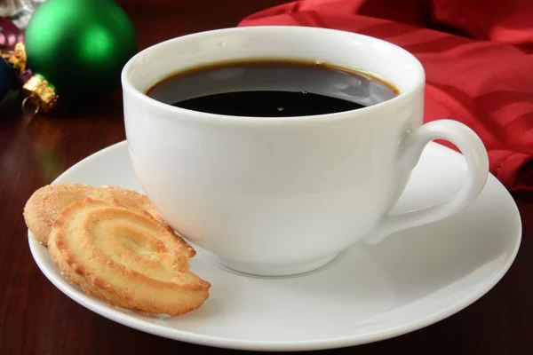 Café de Natal e biscoitos — Fotografia de Stock