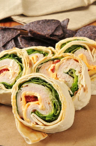 Kyckling wrap smörgås — Stockfoto