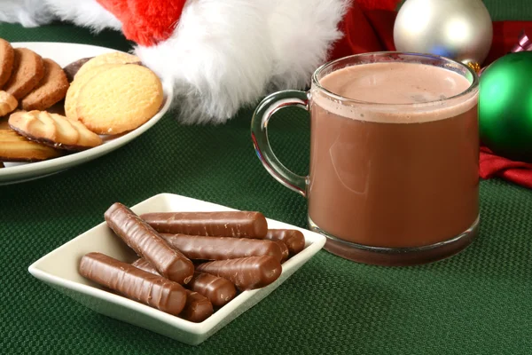 Orange sticks and hot cocoa — Stock Photo, Image