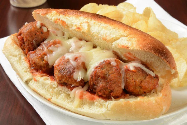 Meatball sub sandwich — Stock Photo, Image