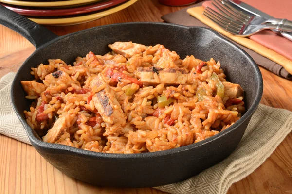 Chicken fajita with rice — Stock Photo, Image