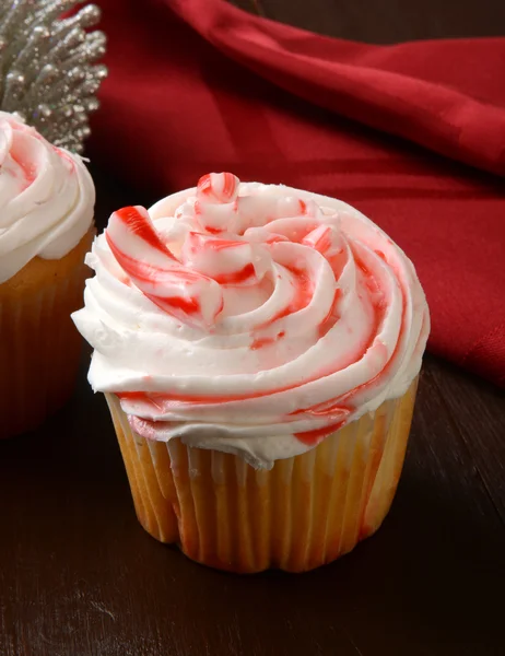 Peppermint Christmas cupcakes — Stock Photo, Image