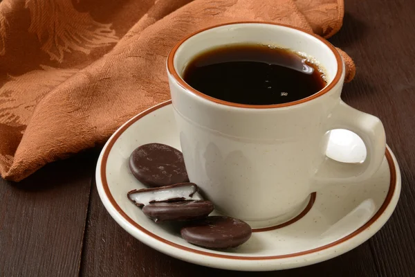 Kahve ve nane kurabiye — Stok fotoğraf
