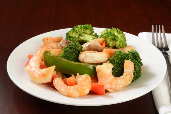 Shrimp stir fry — Stock Photo, Image