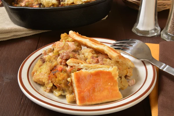 Thuis gemaakt Turkije pot pie — Stockfoto